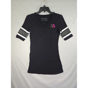 FOX Racing Motoco - Live Fast Ride Hard V Neck Black T-shirt Women's Small Y2K